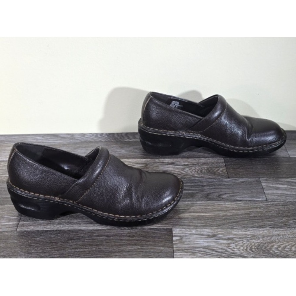 Sonoma Life + Style Clog Mule Shoes US Womens 10M Brown Leather Slip On Comfort